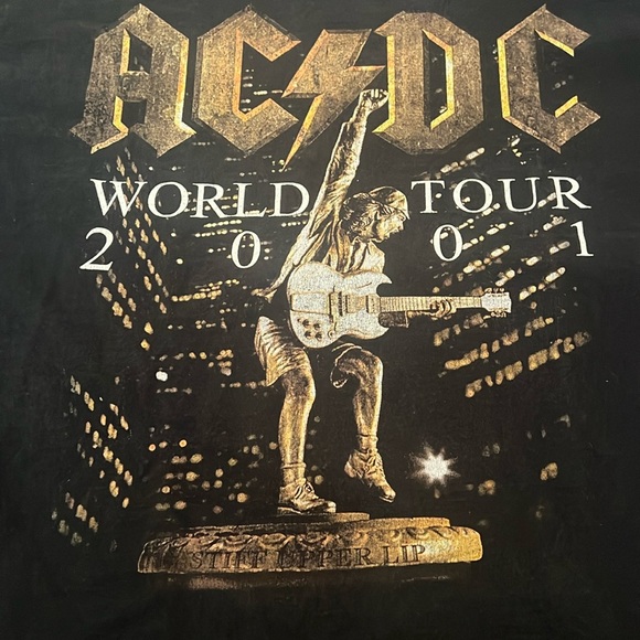 Fruit of the Loom Other - Vintage AC/DC Band Shirt XL Stiff Upper Lip World Tour 2001 RARE Black